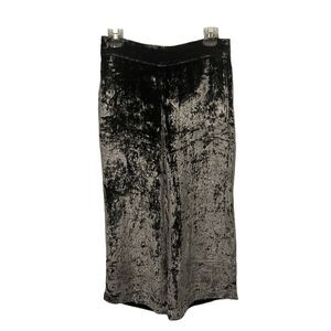 Madewell brown velvet silk blend wide leg crop pants size Small